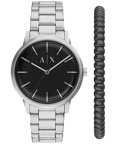 Armani Exchange Men's Quartz Three Hand Silver Stainless Steel Watch 42mm