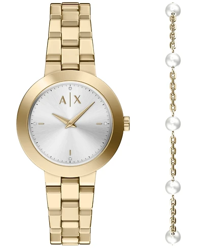 Armani Exchange Women's Quartz Two Hand Gold Stainless Steel Watch 36mm