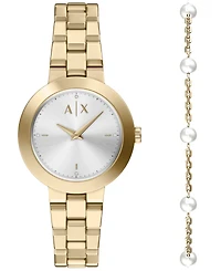 Armani Exchange Women's Quartz Two Hand Gold Stainless Steel Watch 36mm