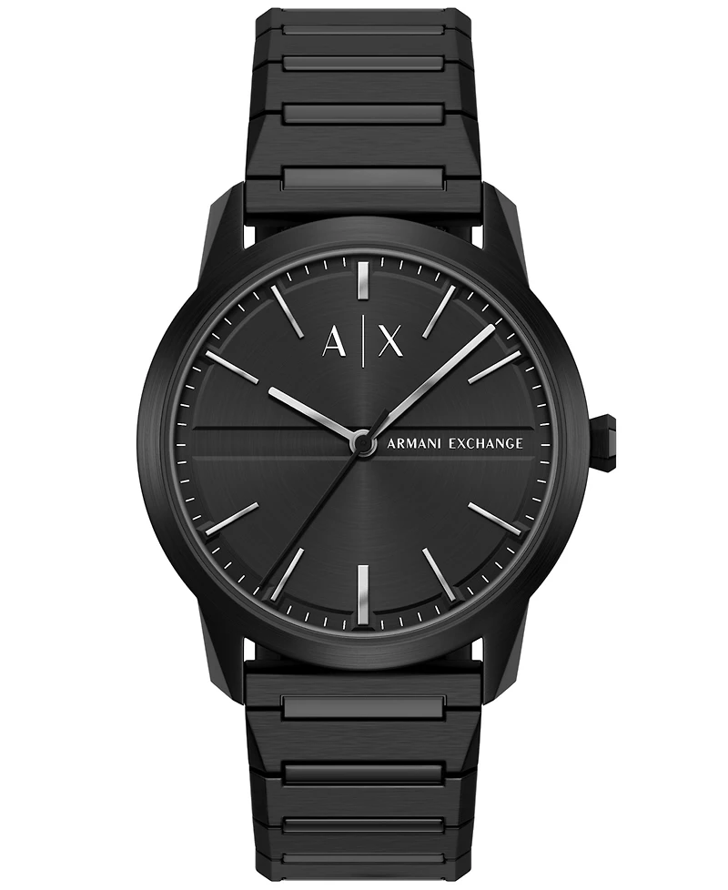 Armani Exchange Men's Quartz Three Hand Black Stainless Steel Watch 42mm