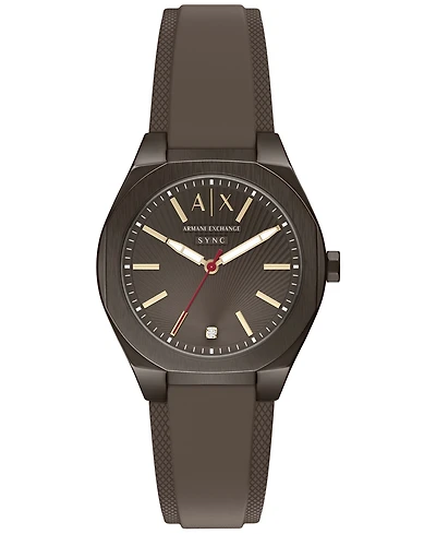Armani Exchange Women's Sync Quartz Three Hand Brown Silicone Watch 36mm