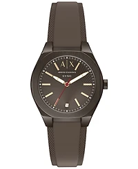 Armani Exchange Women's Sync Quartz Three Hand Brown Silicone Watch 36mm