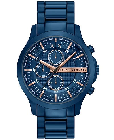 Armani Exchange Men's Quartz Chronograph Blue Stainless Steel Watch 46mm