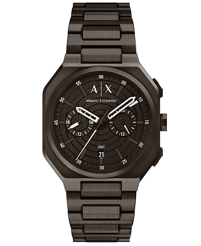Armani Exchange Men's Quartz Dual Time Brown Stainless Steel Watch 40mm