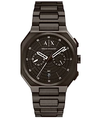 Armani Exchange Men's Quartz Dual Time Brown Stainless Steel Watch 40mm