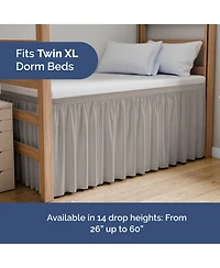 Cgk Unlimited Elastic Wrap Around Dorm Bed Skirt, Easy Fit 32-42" Extra Long Drop