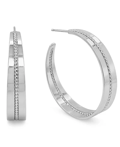 And Now This Graduated C Silver Plated Hoop Earrings, Macy's Exclusive