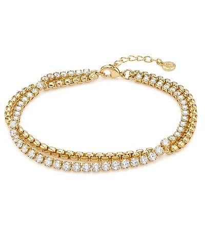 And Now This Cubic Zirconia Double Strand Chain Bracelet