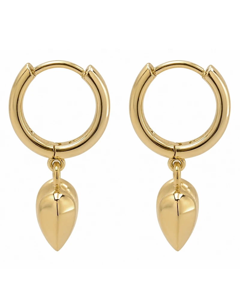 And Now This Silver and Gold Heart Drop Hoop Earrings