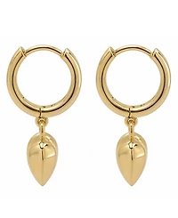 And Now This Silver and Gold Heart Drop Hoop Earrings