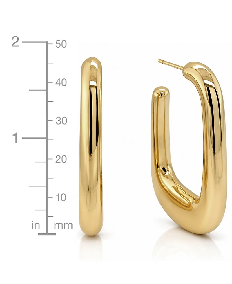 And Now This Silver, Gold Plated Brass Puff Dimensional Hoop Earring