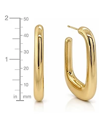 And Now This Silver, Gold Plated Brass Puff Dimensional Hoop Earring