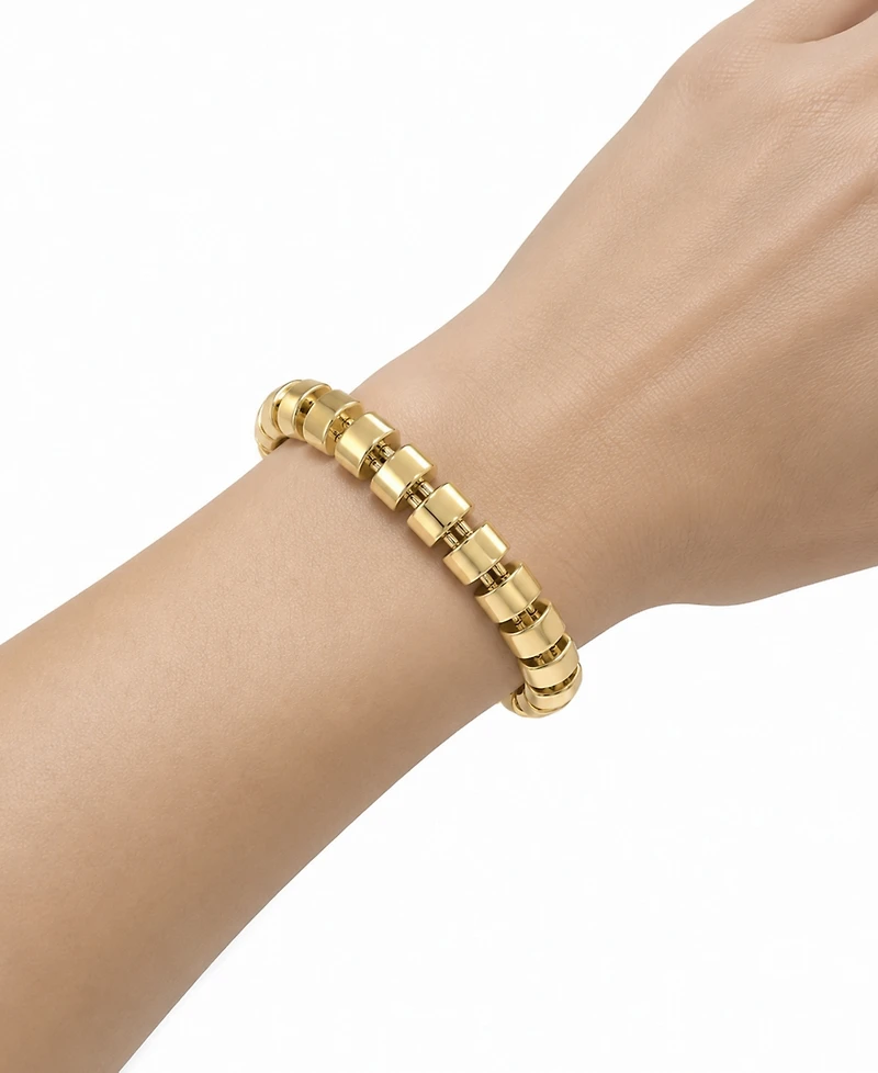 And Now This Gold, Silver Plated Brass Stretch Bracelet