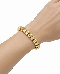 And Now This Gold, Silver Plated Brass Stretch Bracelet