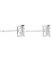 And Now This Silver Plate Cubic Zirconia 7.5mm Square Stud Earring