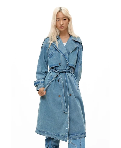 Desigual Women's Long Denim Trench Coat