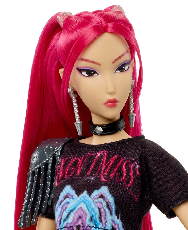 Kpop Demon Hunters Huntrx Mira 12.75" Fashion Doll with 11 Posable Joints and Curved Moon Sword, Ages 4+