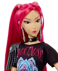 Kpop Demon Hunters Huntrx Mira 12.75" Fashion Doll with 11 Posable Joints and Curved Moon Sword, Ages 4+