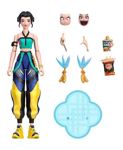 Kpop Demon Hunters Zoey 5.6-inch Action Figure with Swappable Faces & Accessories, Ages 4+