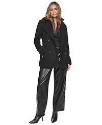 Dkny Women's Double-Breasted Long-Sleeve Peacoat
