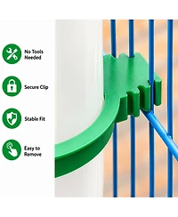 ProMounts 9-Pack Automatic Bird Feeder and Water Dispenser Set - 3 Small, 3 Medium and 3 Large Gravity Feed Cage Cups for Small Birds