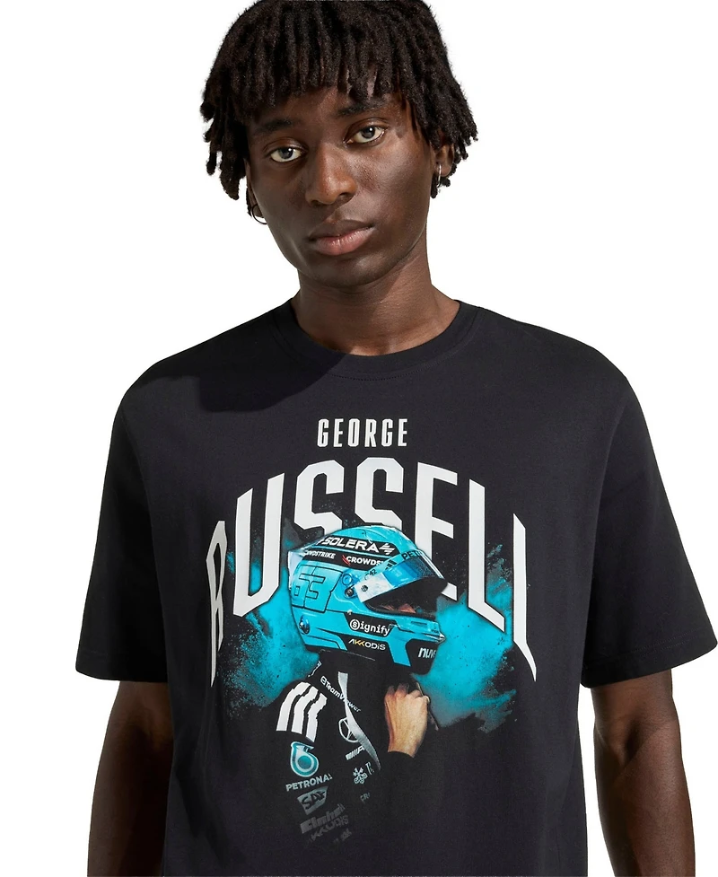 Adidas Men's George Russell Black Mercedes-amg Petronas F1 Team Graphic T-Shirt
