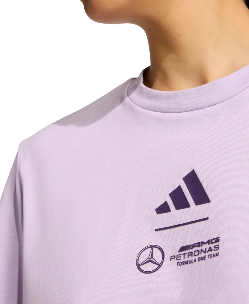 Adidas Women's Purple Mercedes-amg Petronas F1 Team Premium Woven Crop Top