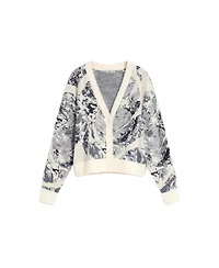 Desigual Women's M. C. Lacroix Floral-Print Jacquard Button-Front Cardigan