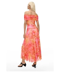 Desigual Women's Floral Long Mesh Dress