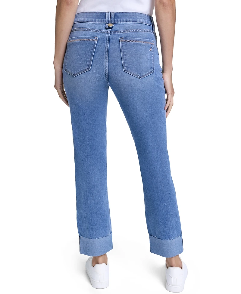 Nautica Women's Straight-Leg Cuffed-Ankle Jeans