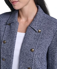 Nautica Women's Marled Band Double-Breasted Jacket