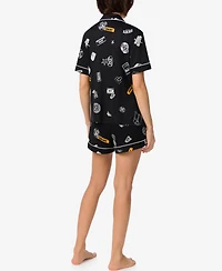Dkny Women's Short-Sleeve Notch-Collar Top and Shorts Set