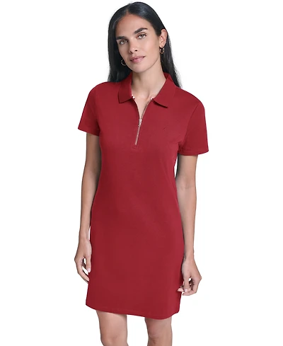 Nautica Women's Short-Sleeve Zip Polo Dress