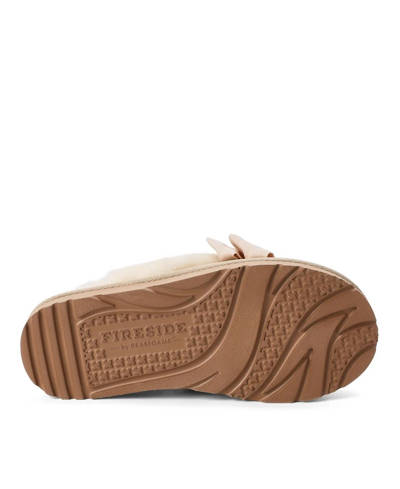 Dearfoams Women's Fireside by Sydney Dream Bow Scuff Slippers
