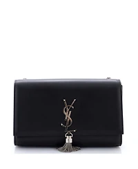 Pre-Owned Saint Laurent Medium Classic Monogram Tassel Crossbody Bag Leather