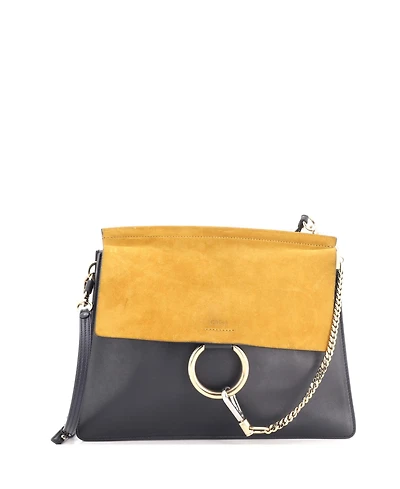 Pre-Owned Chloe Medium Faye Shoulder Bag Leather and Suede