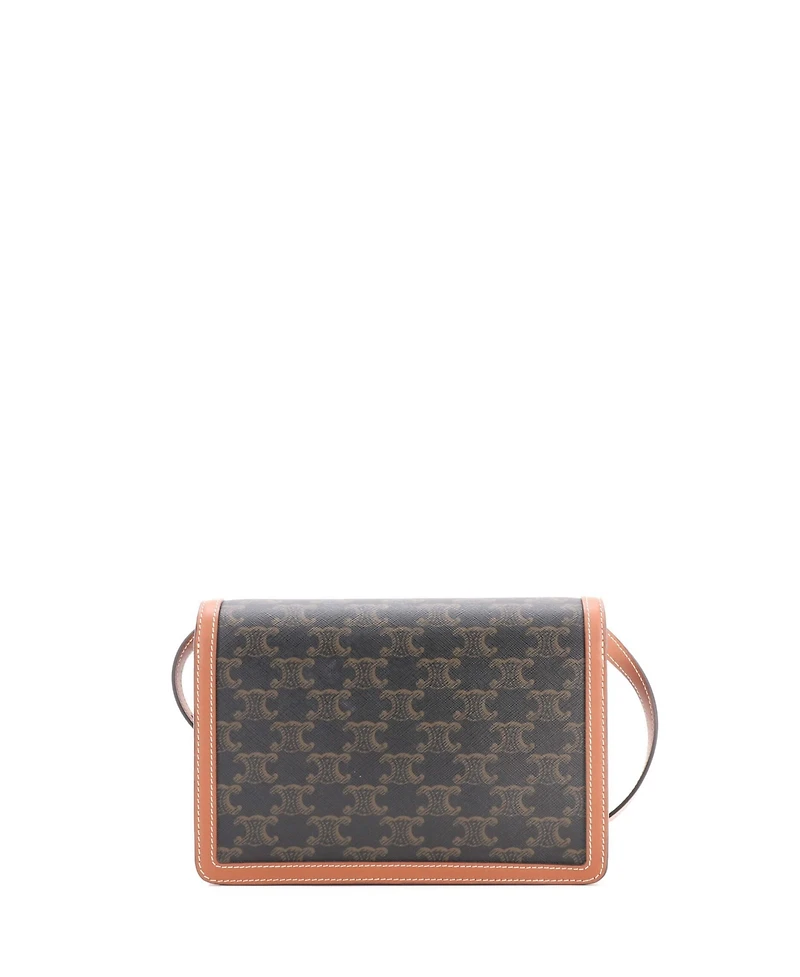 Pre-Owned Celine Enveloppe Wallet on Strap Triomphe Coated Canvas