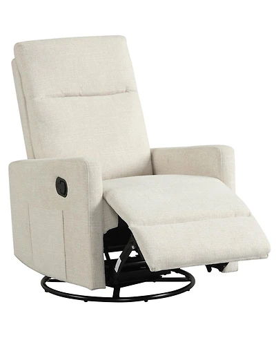 Slickblue 360° Swivel Rocking Recliner Chair for Nursery with Cushioned Back Support