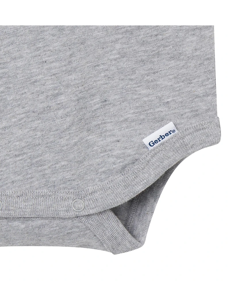 Gerber Baby Boys ( New Born To 18 M ) Polo Bodysuit Heather,