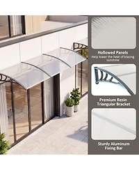 Sugift Outdoor Front Door Window Awning Exterior Door Canopy