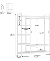 Tribesigns Heavy Duty Garment Rack with Shelves