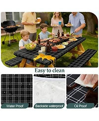 Piscifun Waterproof Windproof Picnic Table and Bench Cover Set with Storage Bag