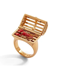 Alex and Ani Lobster Boil Hinged Cage Ring