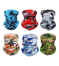Piscifun 6 Pack Uv Protection Face Mask Neck Gaiter Breathable Outdoor Sports Bandana Scarf