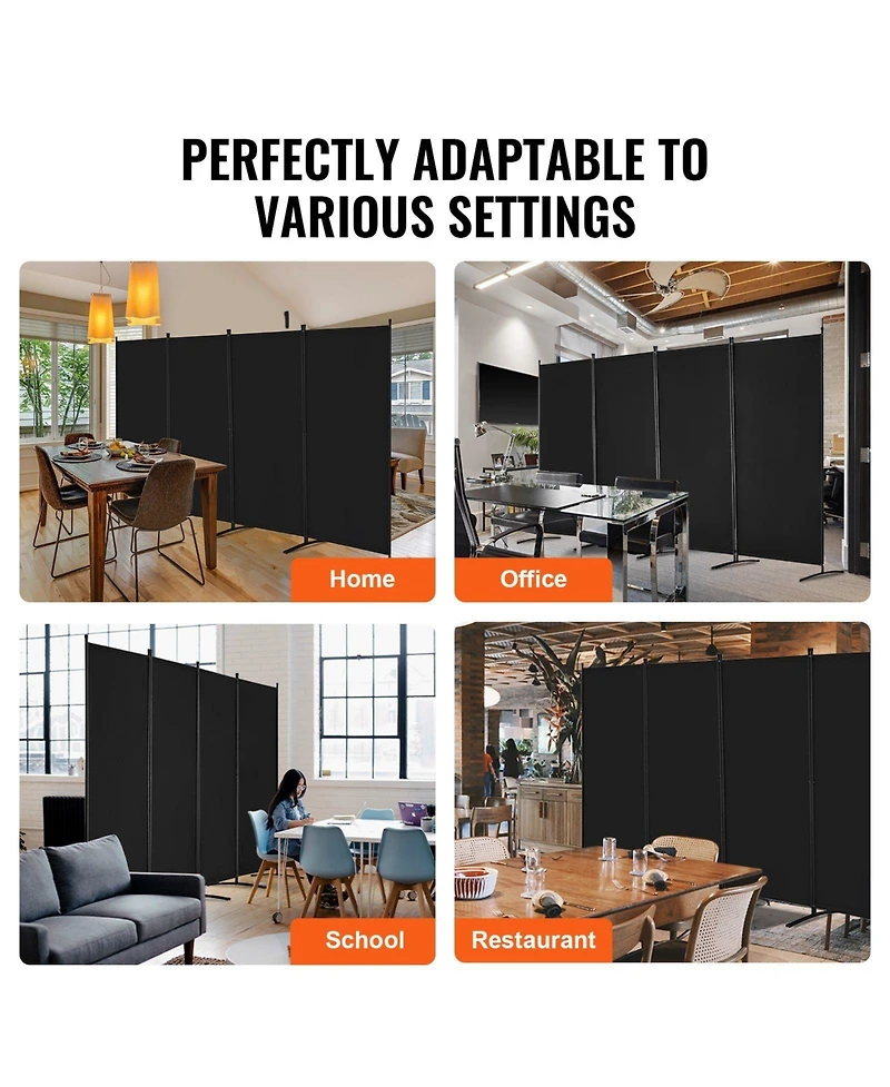 Slickblue Freestanding 4 Panel Room Partition Divider, Portable Privacy Screen for Living Bedroom
