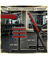 Sevorley 2-in-1 Bicep and Tricep Curl Machine with Adjustable Seat and Elbow Pad, Plate-Loaded Strength Trainer for Home Gym