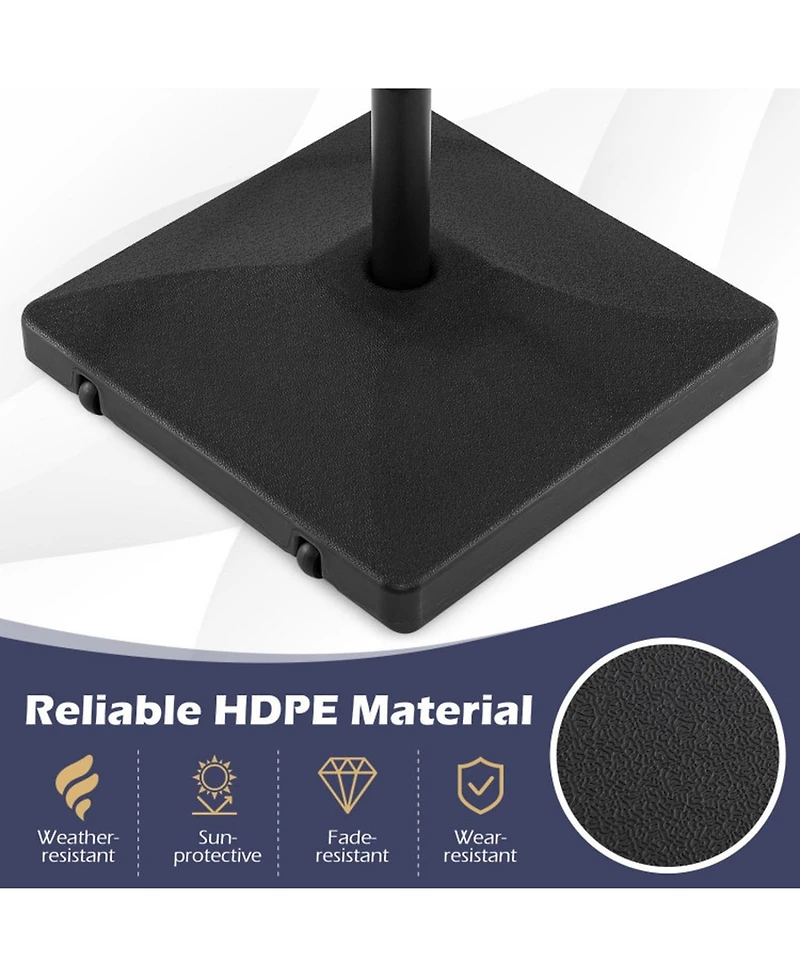 Sugift 90 Lbs Fillable Heavy Duty Umbrella Base with 2 Wheels