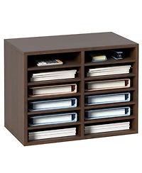 Slickblue 12 Compartment Literature Organizer with Adjustable Shelves