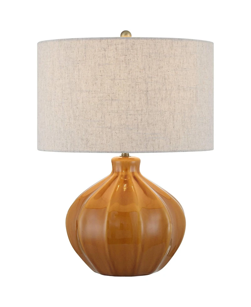 360 Lighting Gordy 21" High Small Mid Century Modern Accent 3-Way Table Lamp Spice Finish Ceramic Single Living Room Bedroom