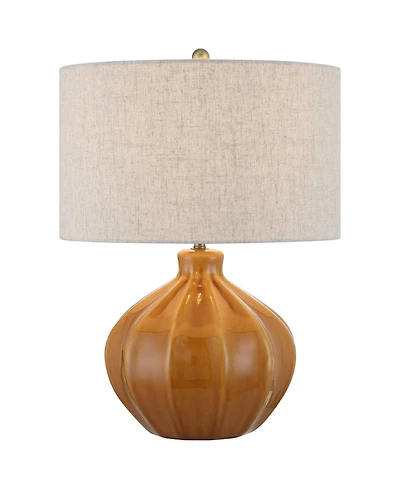 360 Lighting Gordy 21" High Small Mid Century Modern Accent 3-Way Table Lamp Spice Finish Ceramic Single Living Room Bedroom